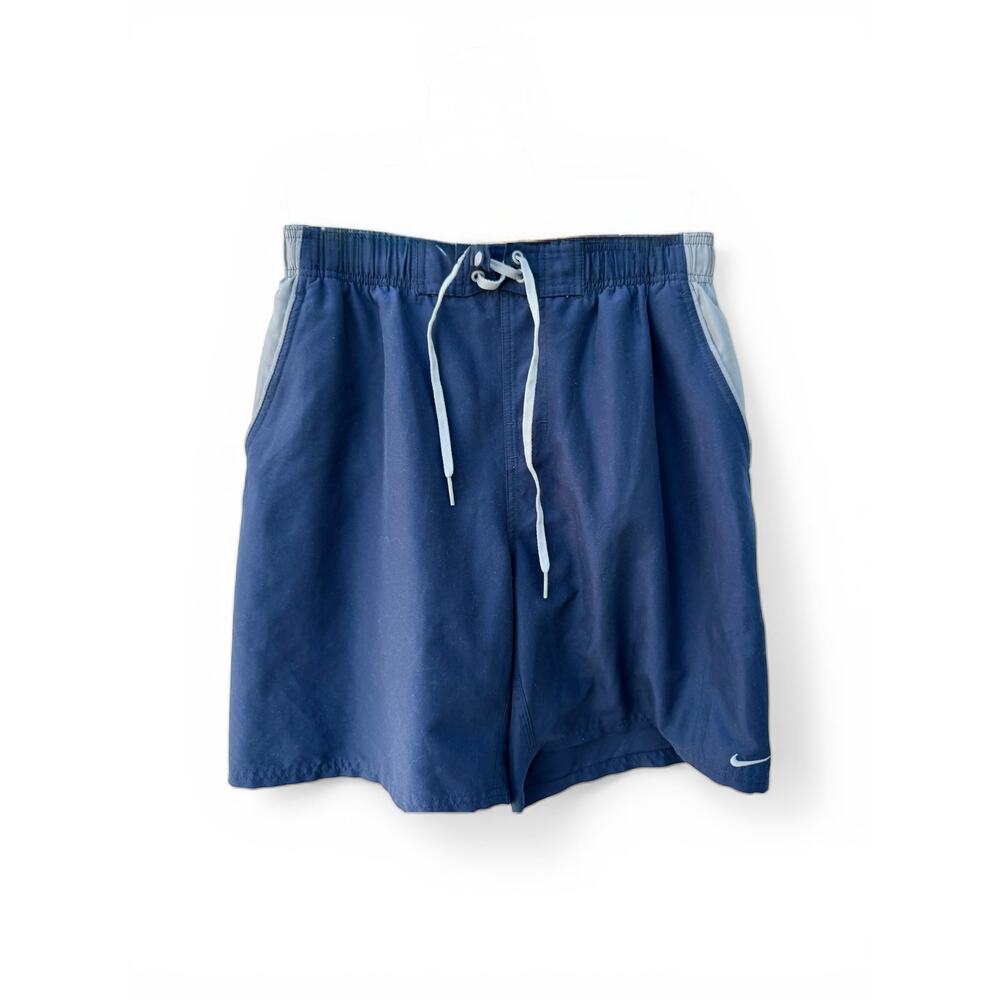 Nike Swim Trunks Mens Medium Blue White